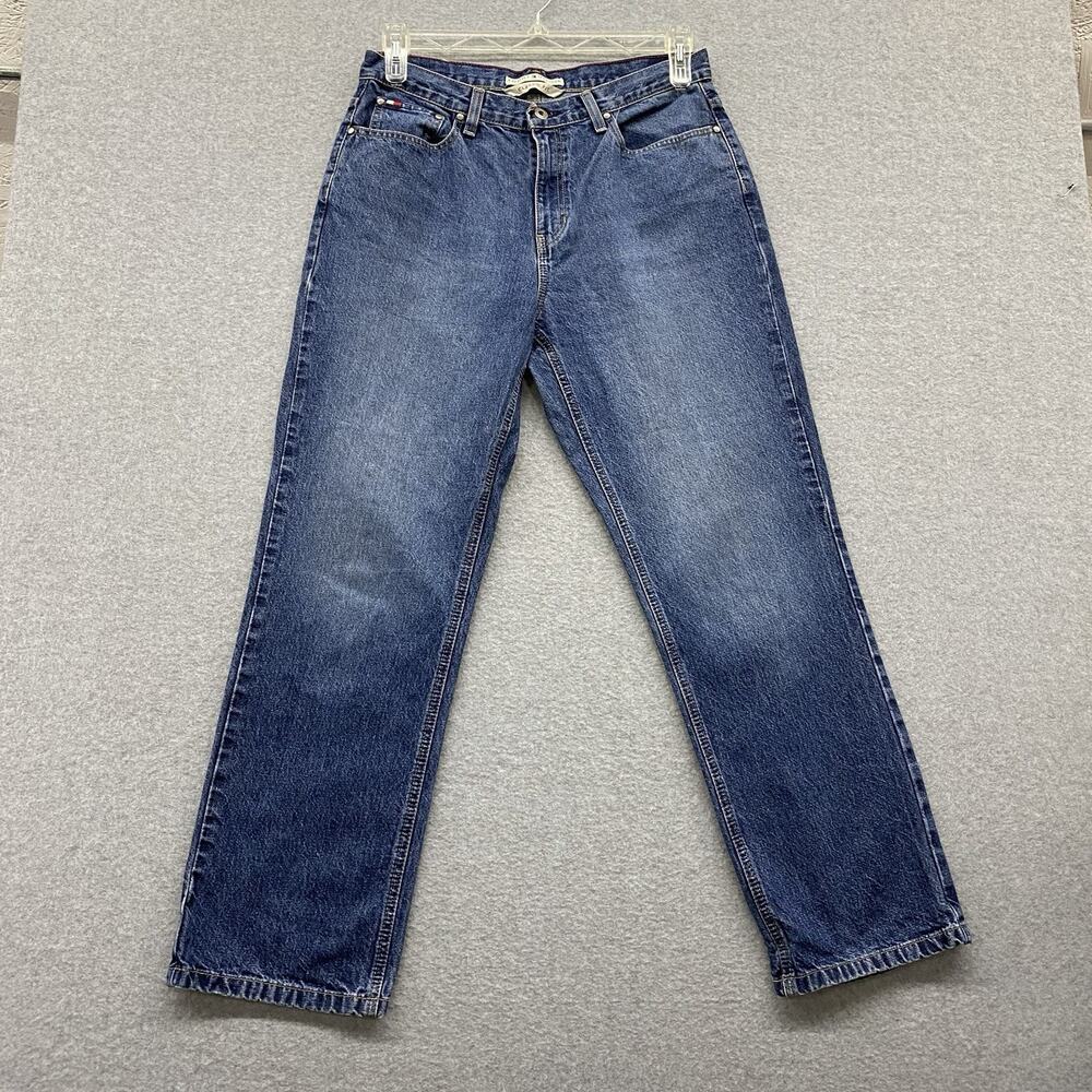 Tommy Hilfiger Classic Fit Jeans Mens 31x28 Blue Straight Leg Denim Dark Wash